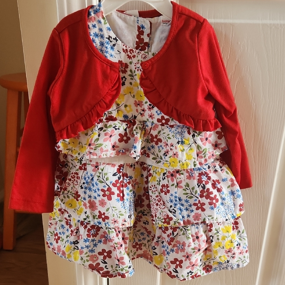 Floral Sleeveless Dress With Shrug 18-24 Months
